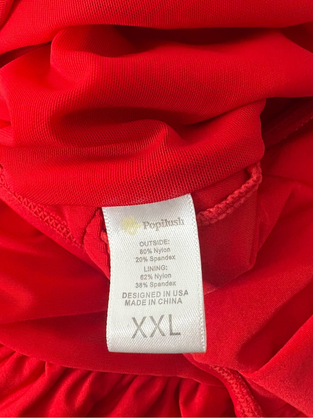 Popilush Slimming Chic Red Wrap One-Piece Swimsuit - Picture 8 of 8